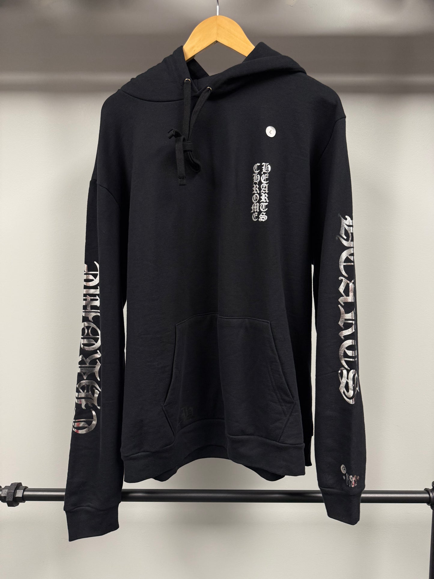 Chrome Hearts Silver Vertical Hoodie - L