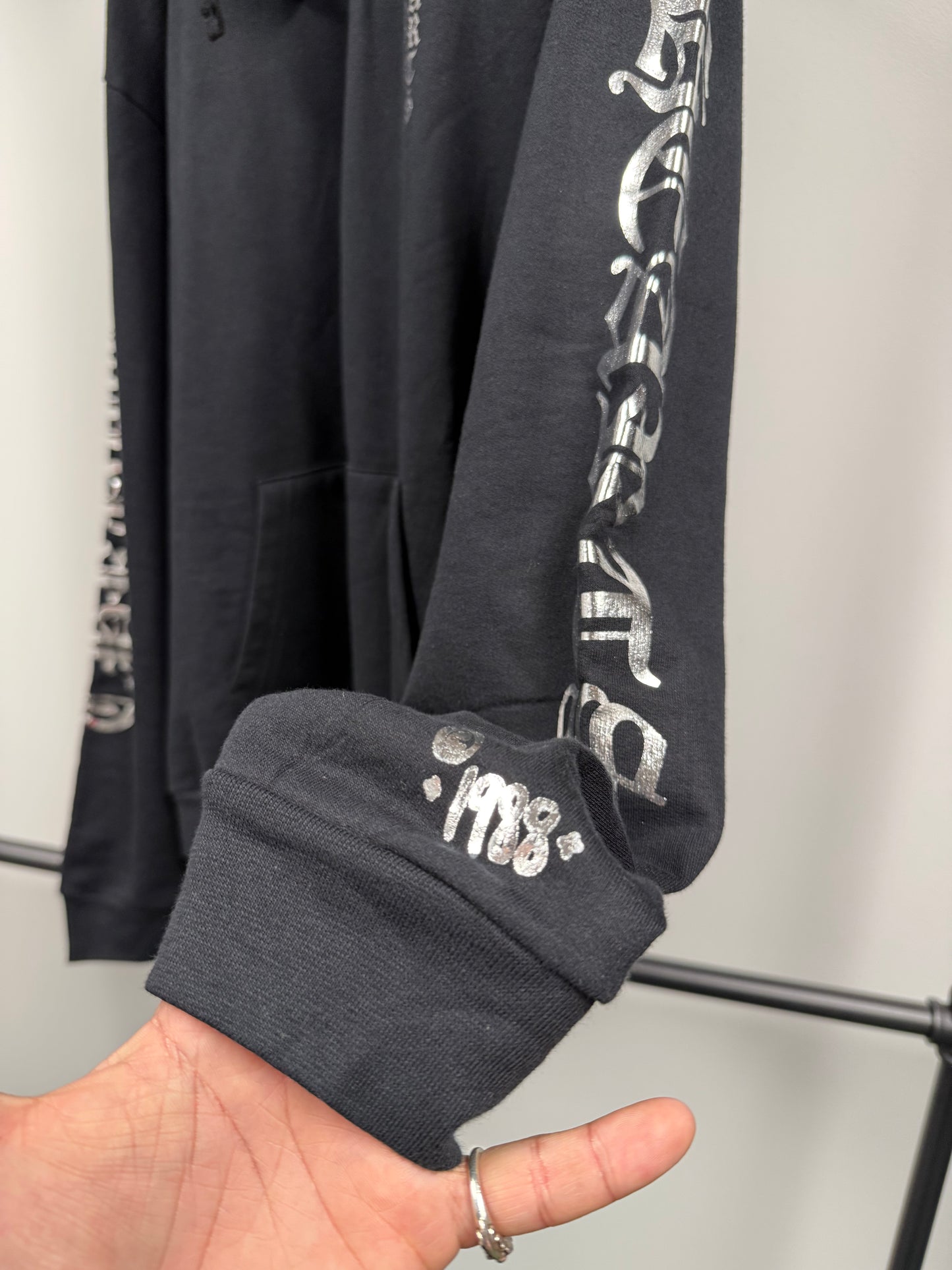 Chrome Hearts Silver Vertical Hoodie - L