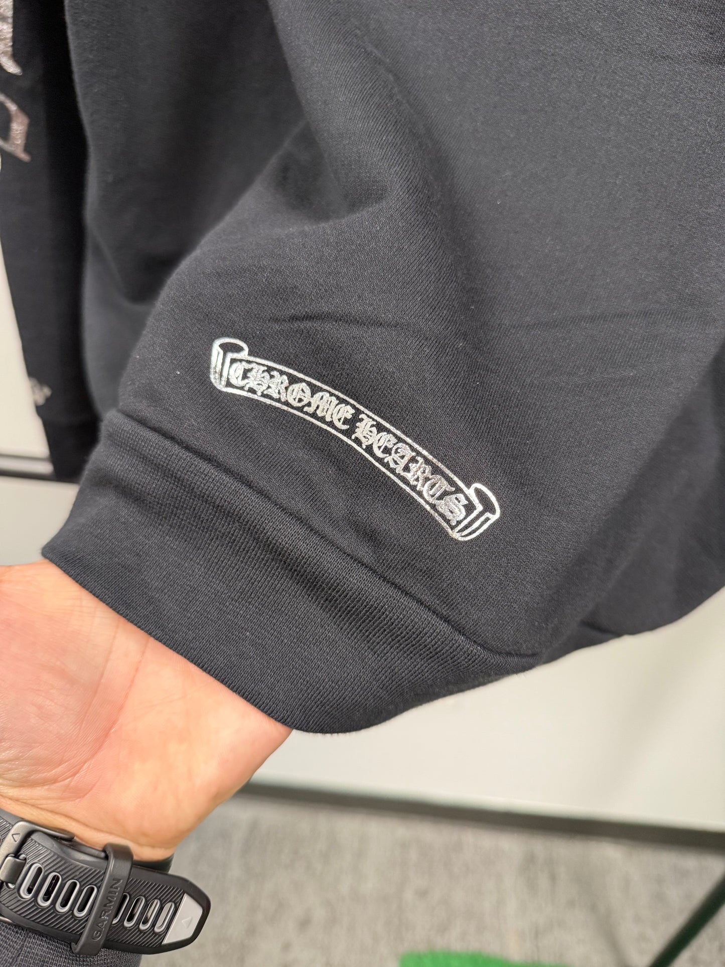 Chrome Hearts Silver Vertical Hoodie - L