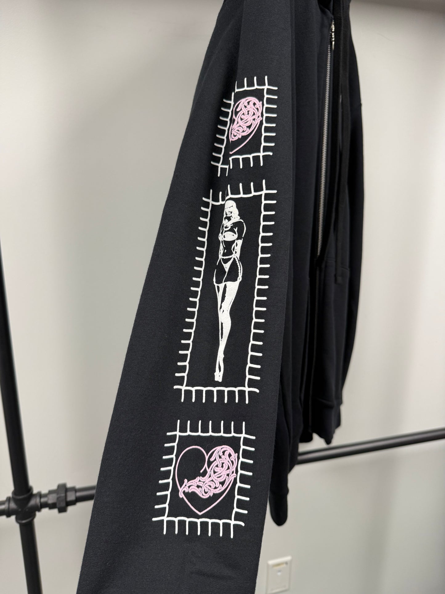 Chrome Hearts Deadly Doll Dagger Logo Zip Up Hoodie - L