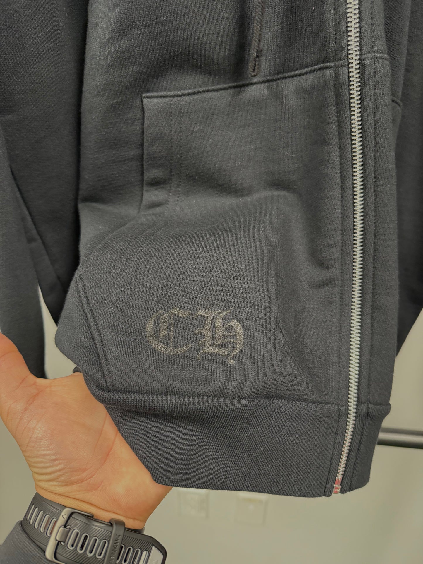 Chrome Hearts Deadly Doll Dagger Logo Zip Up Hoodie - L