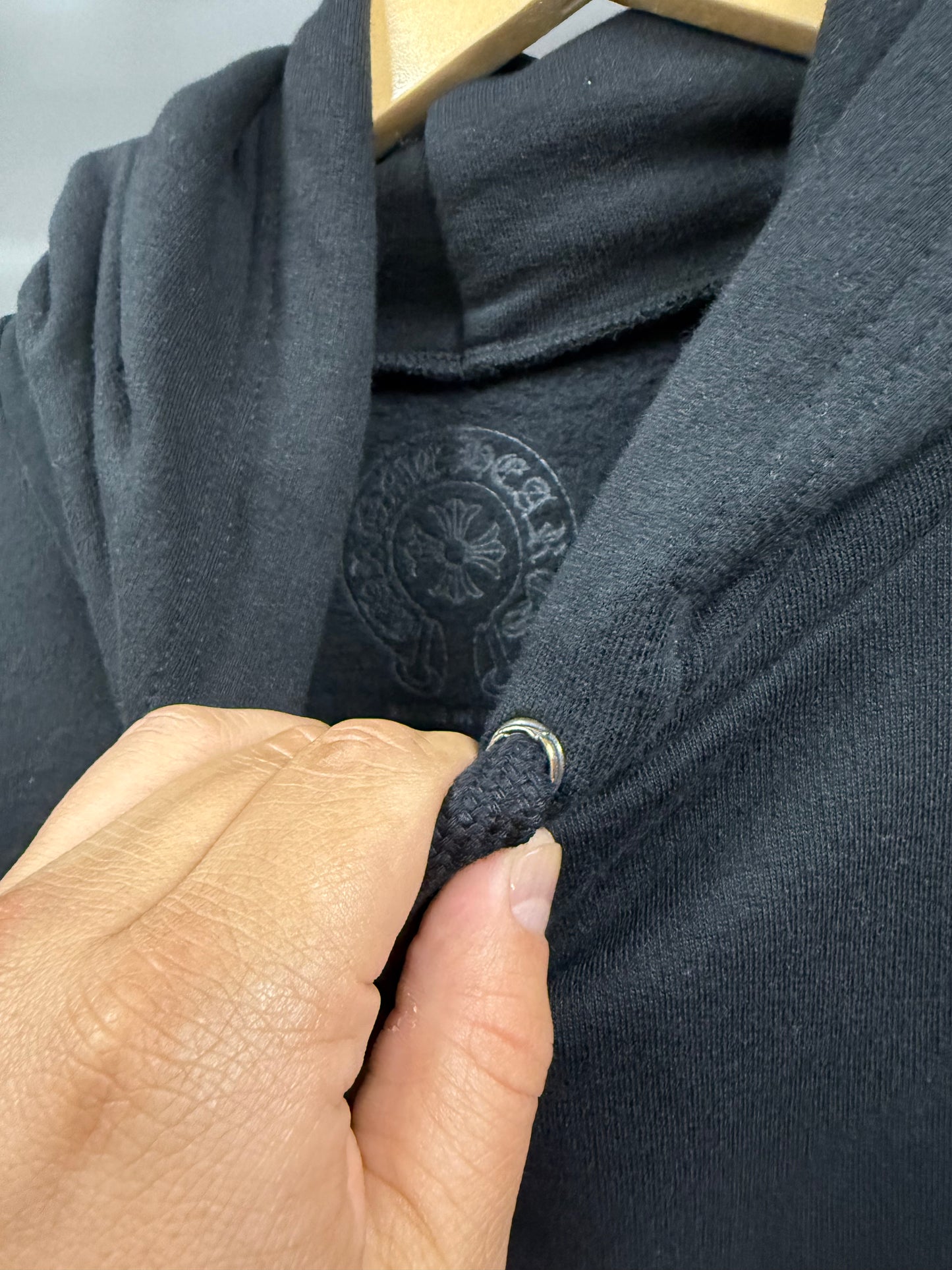 Chrome Hearts Vertical Logo Hoodie Black/Blue - M