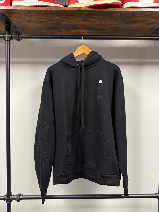 Chrome Hearts Miami Exclusive Cemetery Vertical Logo Hoodie Black - M