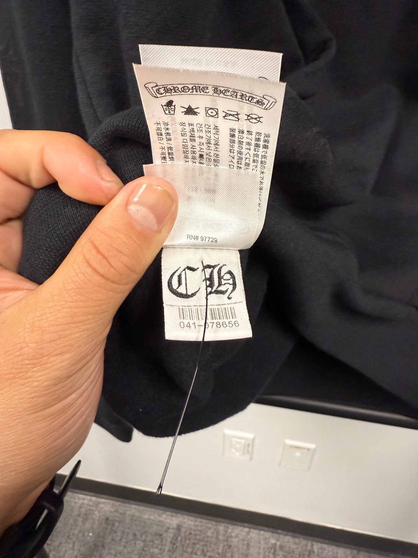 Chrome Hearts Miami Exclusive Cemetery Vertical Logo Hoodie Black - M