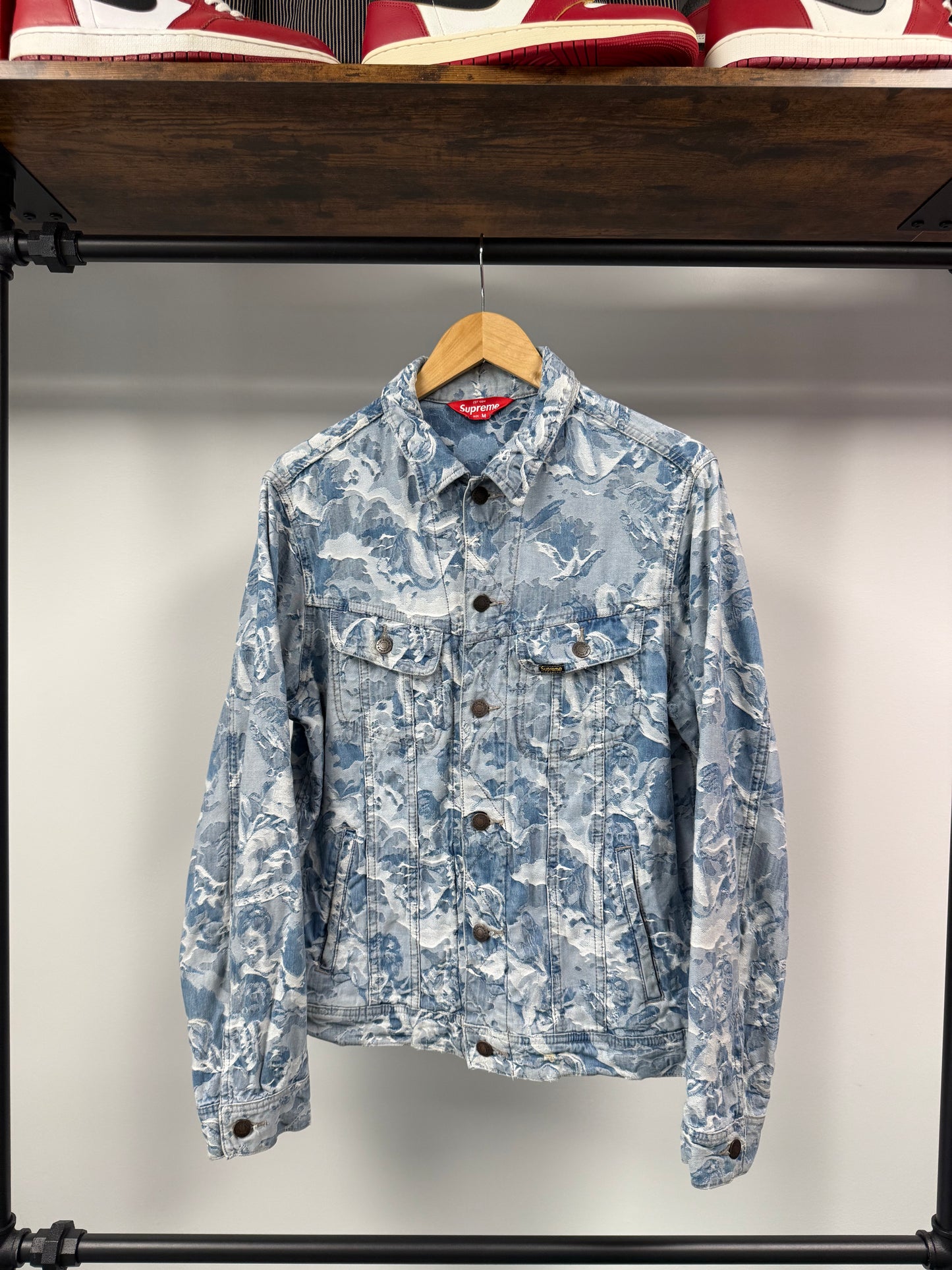 Supreme Cherub Denim Trucker Jacket Fw16 Size Large Men Angels Blue - M