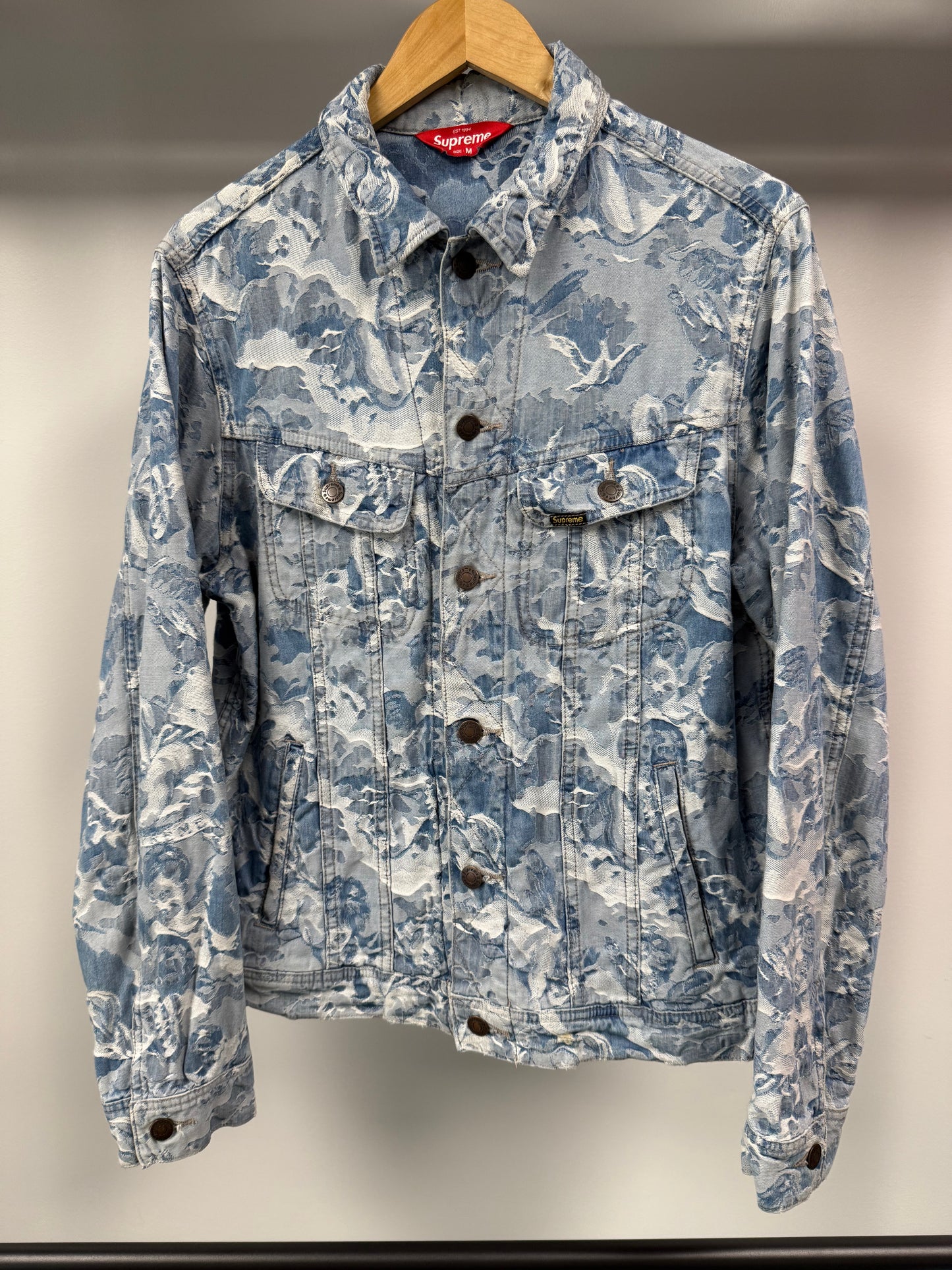 Supreme Cherub Denim Trucker Jacket Fw16 Size Large Men Angels Blue - M