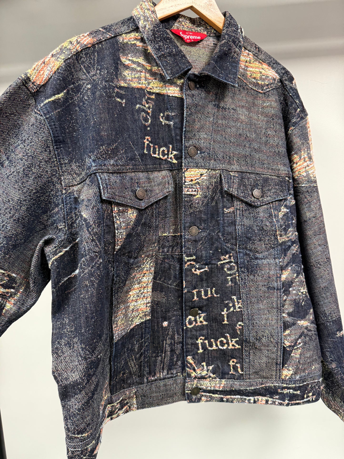 Supreme Archive Denim Jacquard Jacket - L