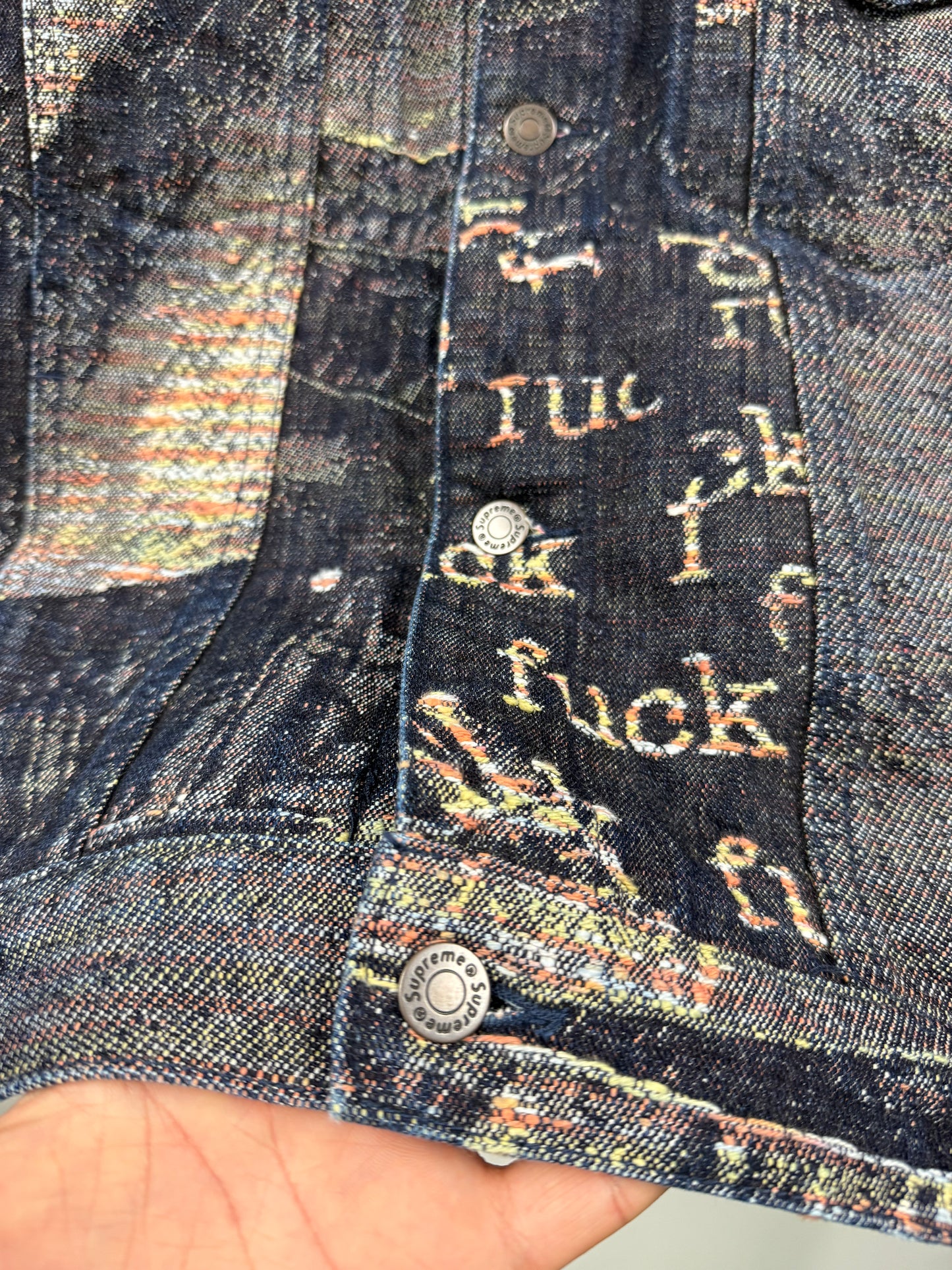 Supreme Archive Denim Jacquard Jacket - L