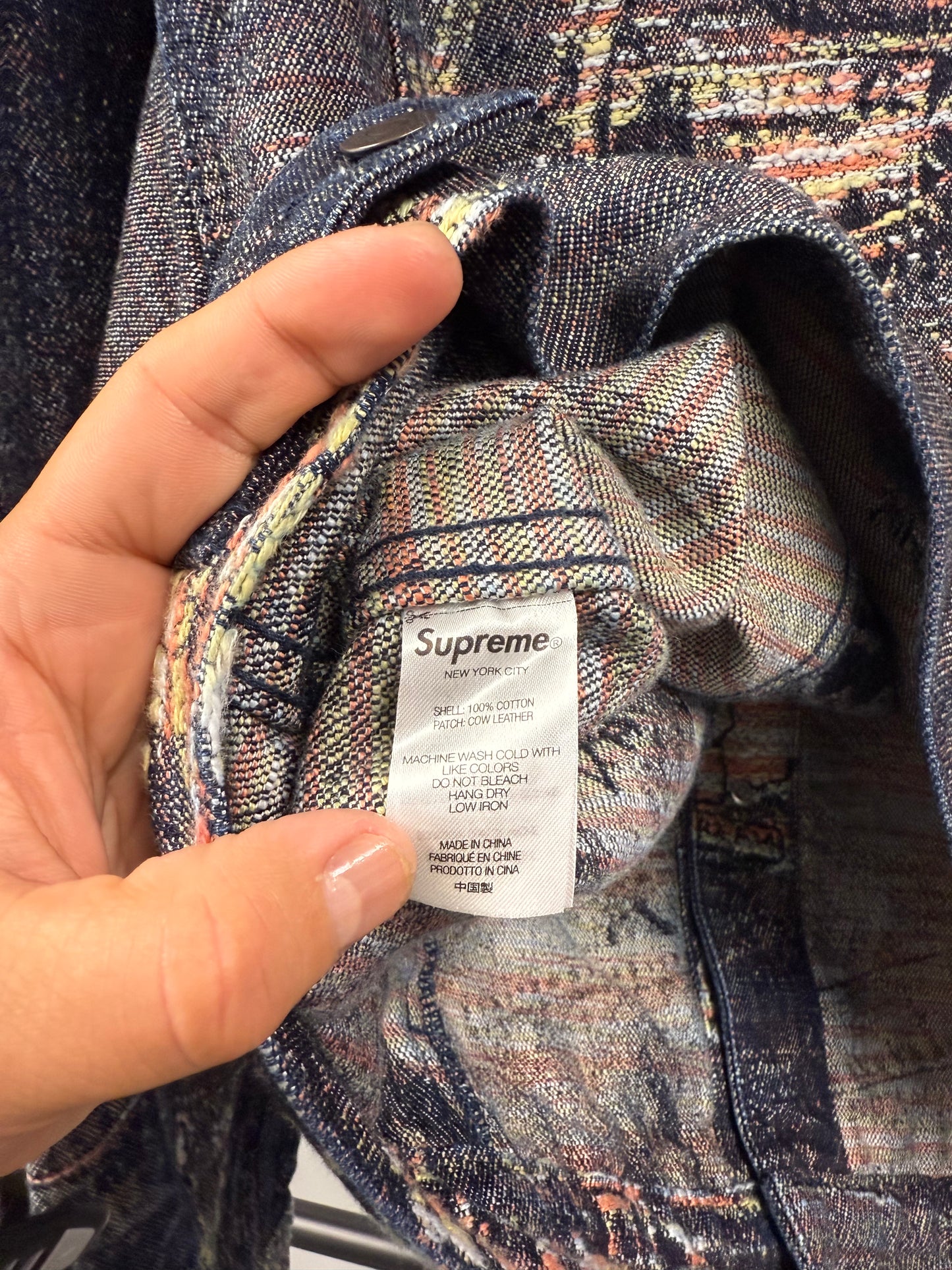 Supreme Archive Denim Jacquard Jacket - L