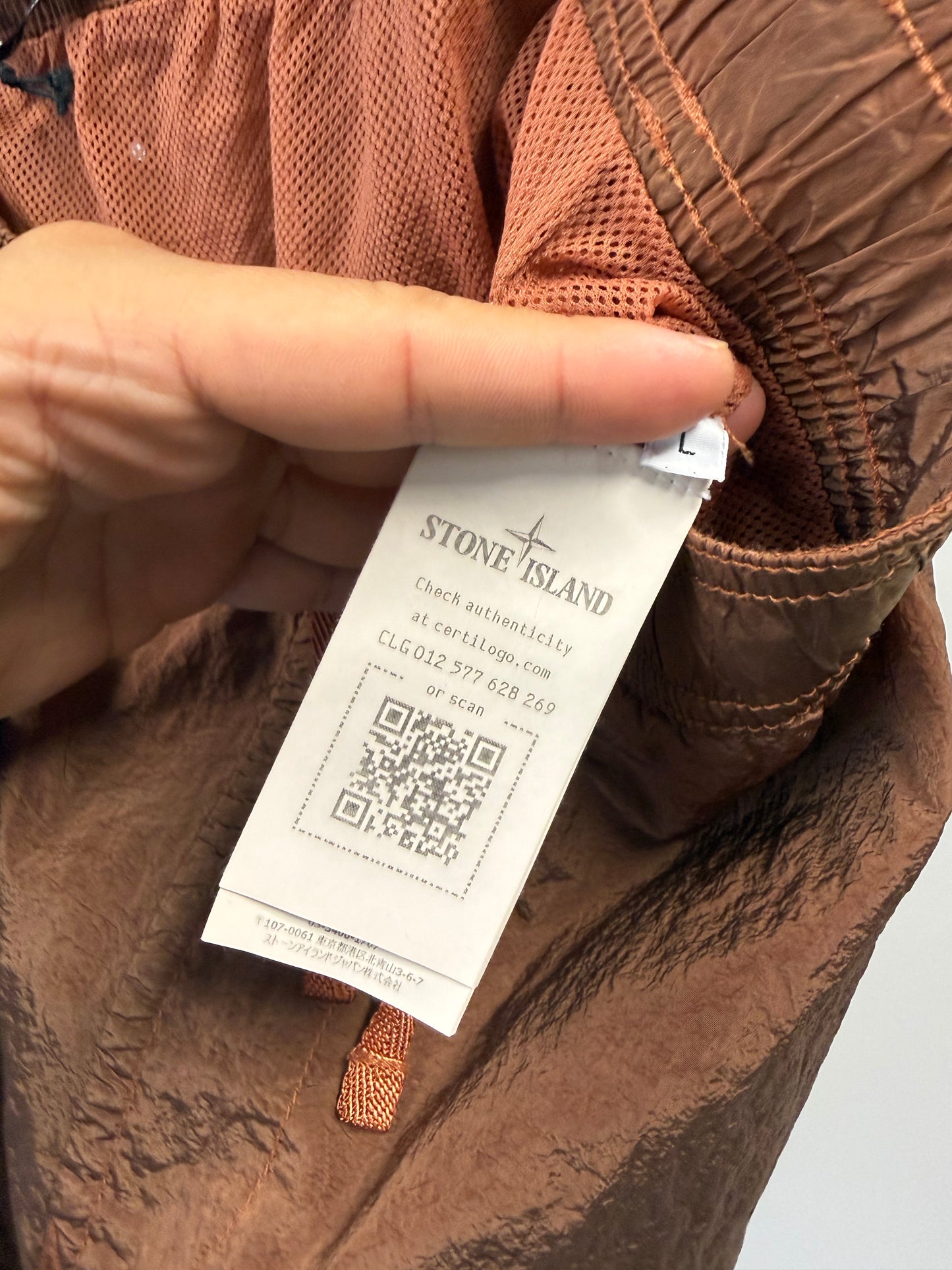 Stone Island Satin Shorts - L