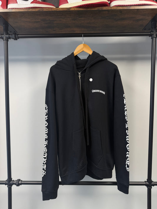 Chrome Hearts Scroll Logo Zip Up Hoodie - L