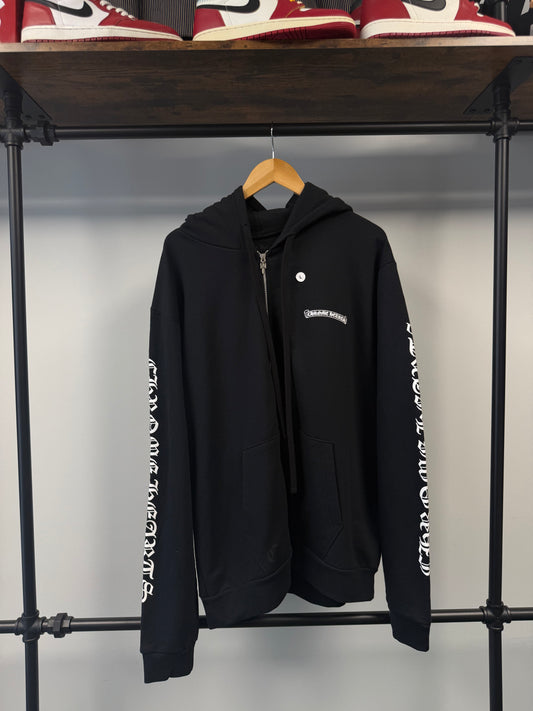 Chrome Hearts Scroll Logo Zip Up Hoodie - L