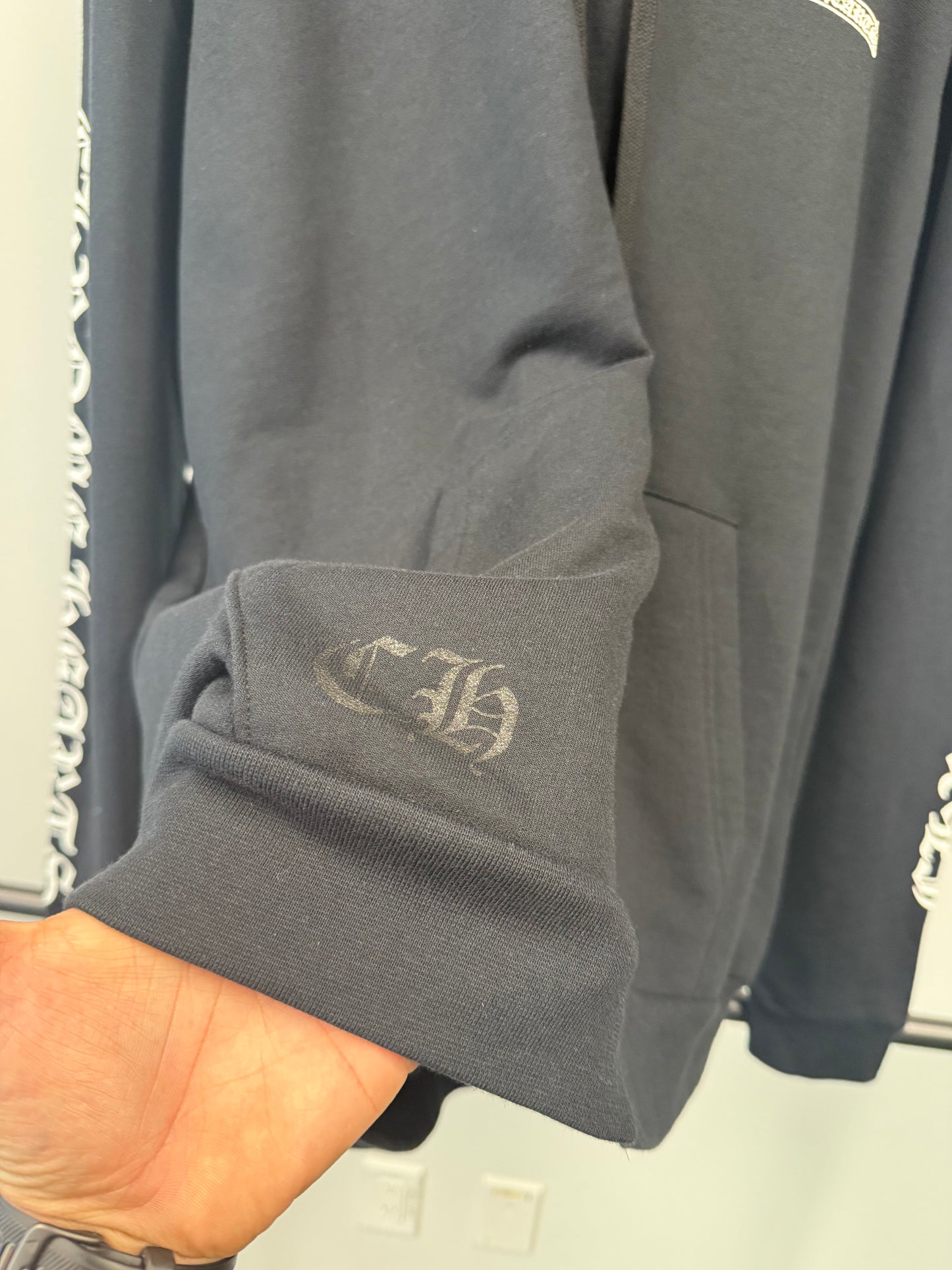 Chrome Hearts Scroll Logo Zip Up Hoodie - L