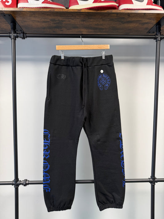 Chrome Hearts Horseshoe Logo Sweatpants Black/Blue - M