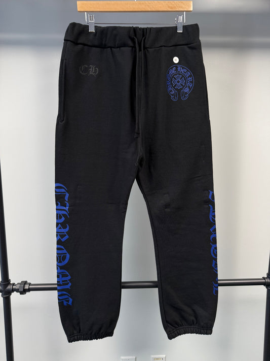 Chrome Hearts Horseshoe Logo Sweatpants Black/Blue - M