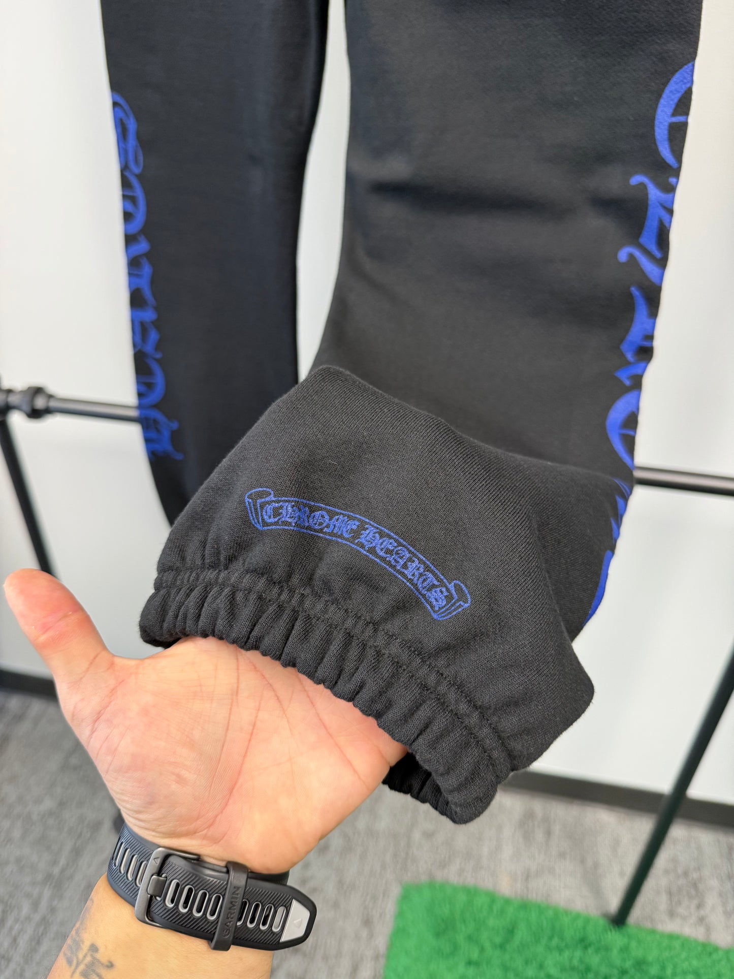 Chrome Hearts Horseshoe Logo Sweatpants Black/Blue - M