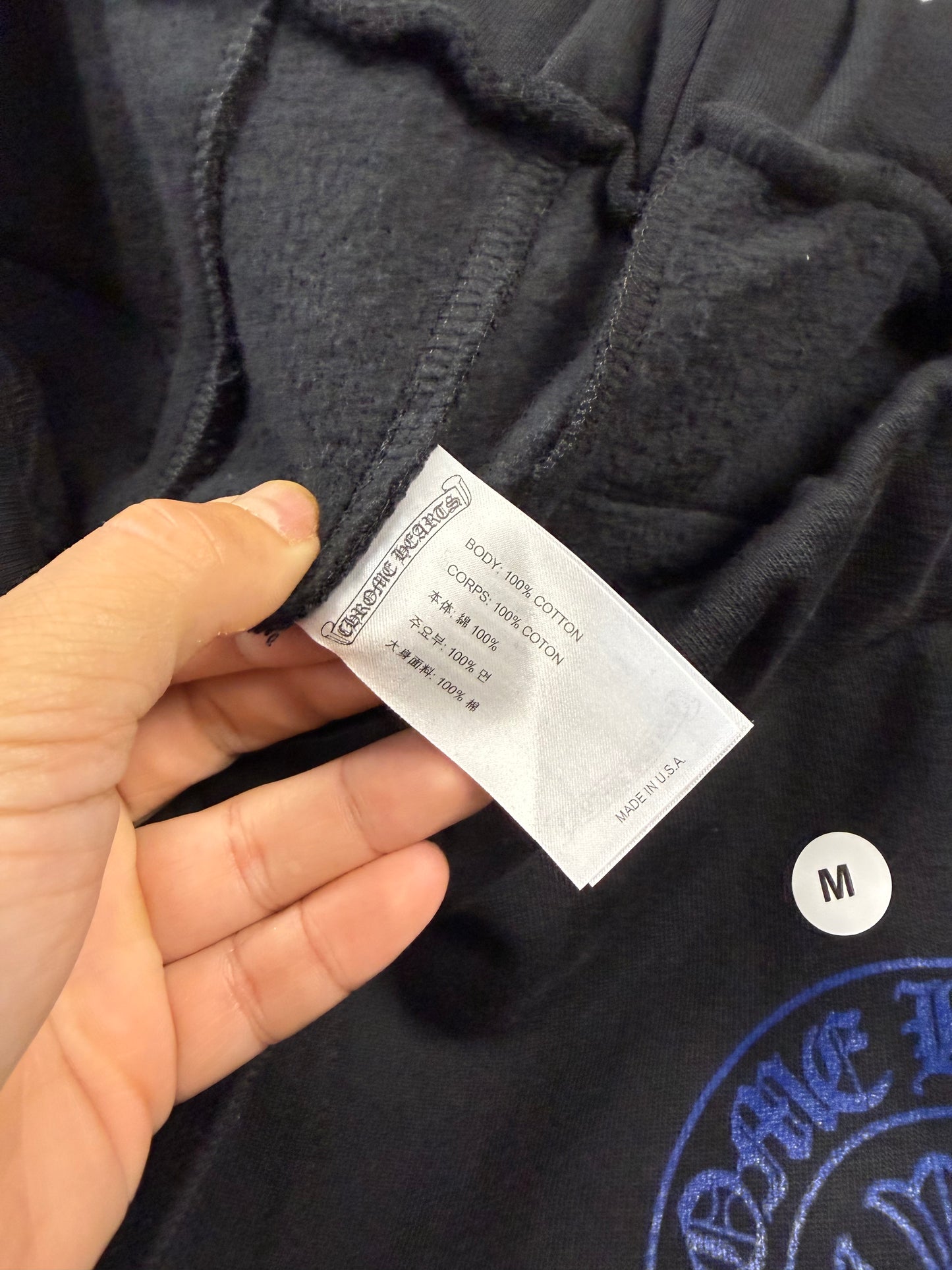 Chrome Hearts Horseshoe Logo Sweatpants Black/Blue - M