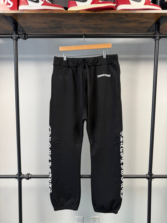 Chrome Hearts Scroll Logo Script Sweatpants Black - L