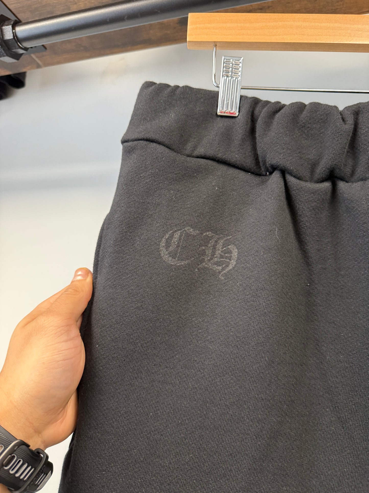 Chrome Hearts Scroll Logo Script Sweatpants Black - L