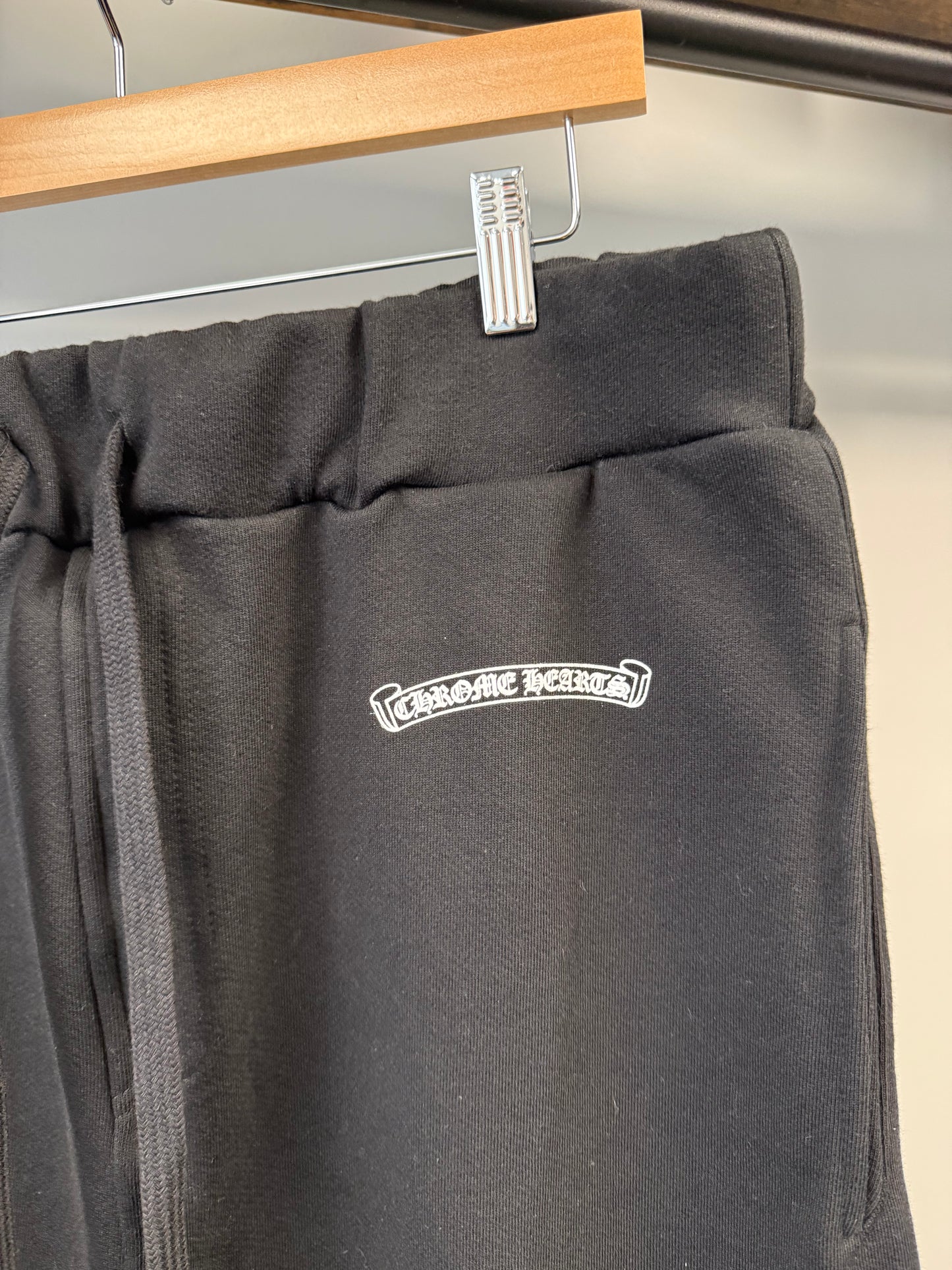 Chrome Hearts Scroll Logo Script Sweatpants Black - L