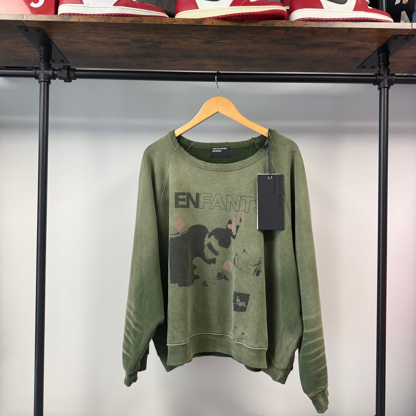 Enfants Riches Déprimés My Death My Life Raglan Sweatshirt Gardener Green XXL