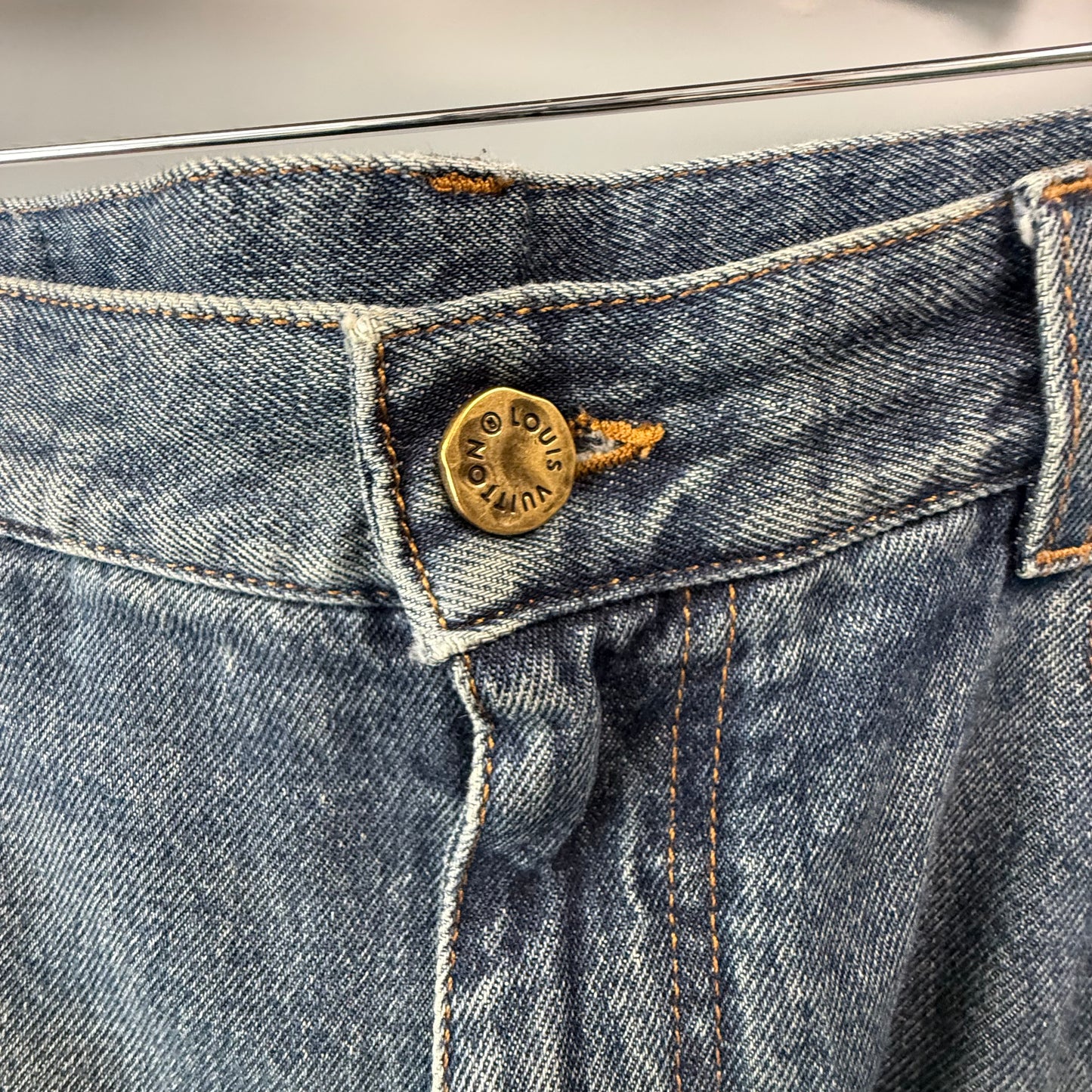 Louis Vuitton Monogram Embossed Double Knee Carpenter Denim "Blue" - 36