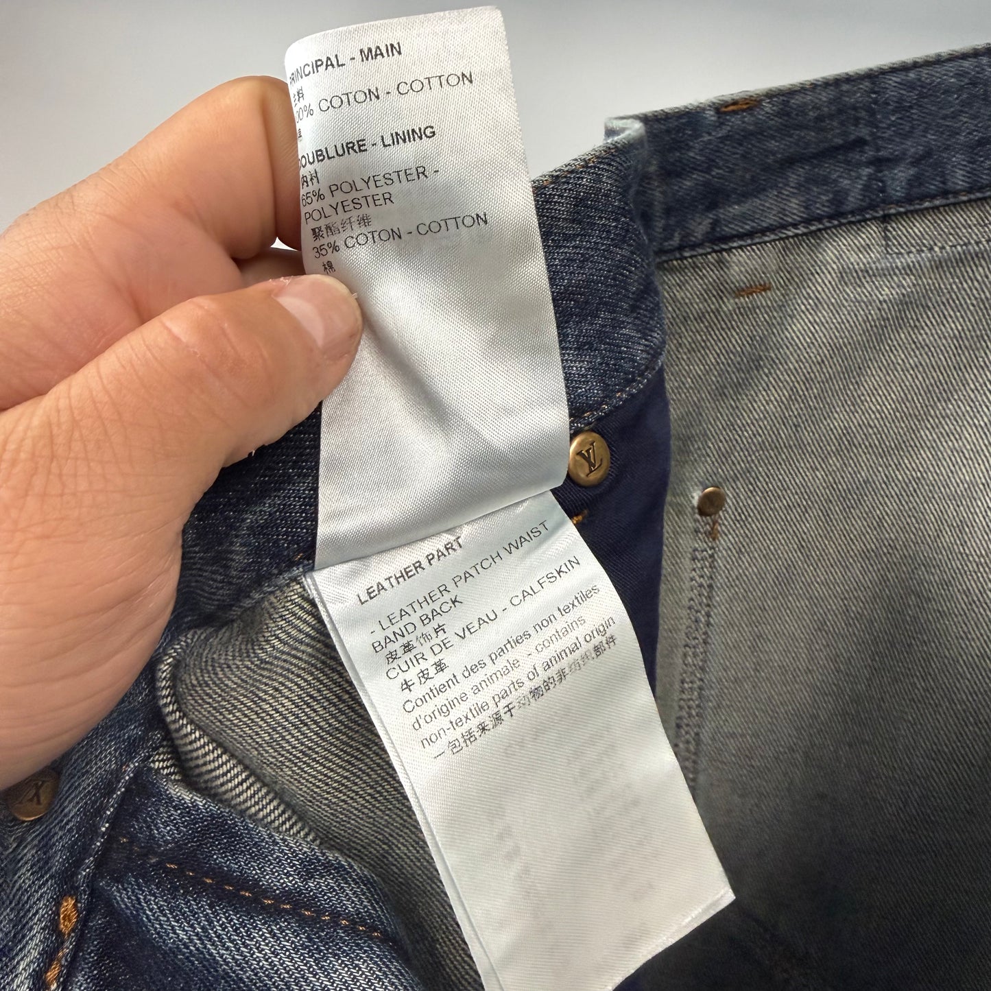 Louis Vuitton Monogram Embossed Double Knee Carpenter Denim "Blue" - 36