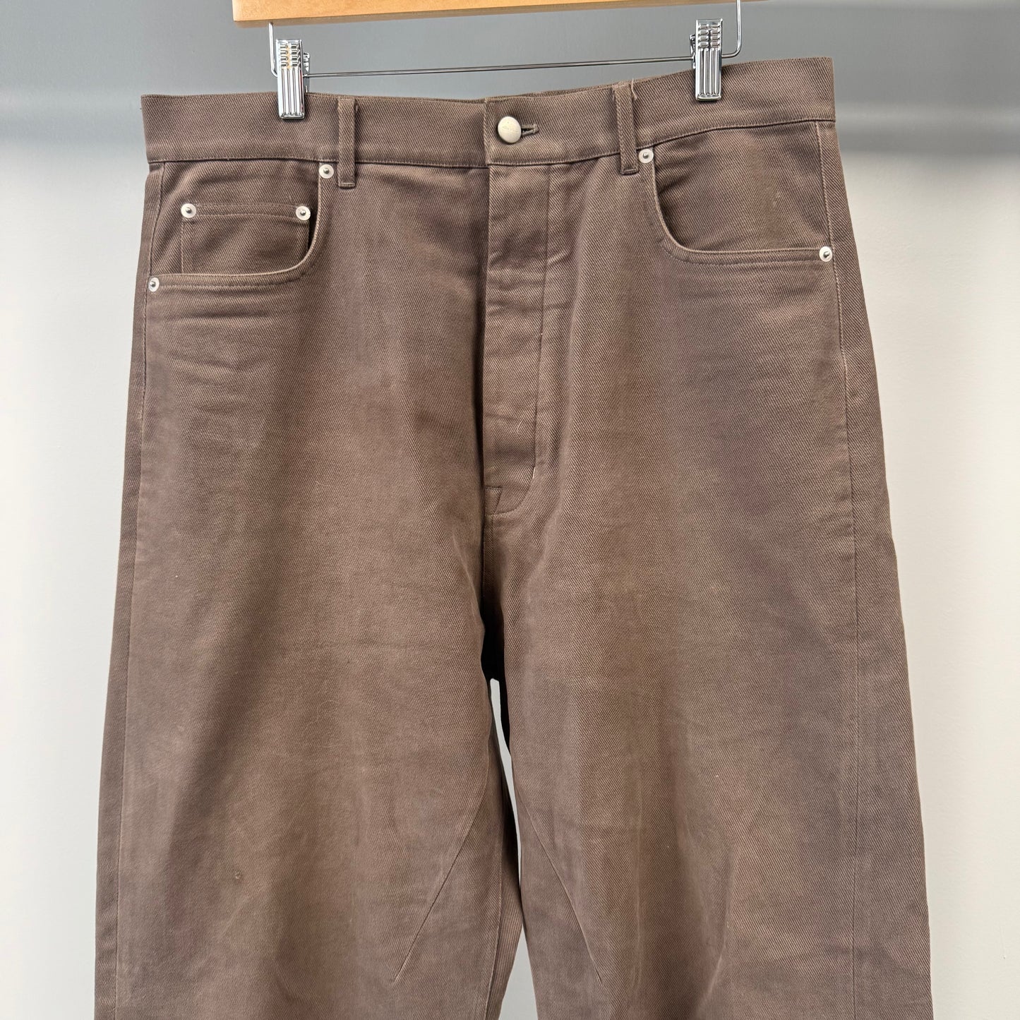 Rick Owens Geth Wide-Leg Brown Trousers - 34