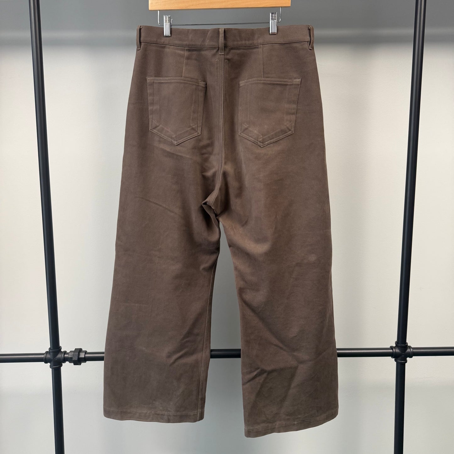 Rick Owens Geth Wide-Leg Brown Trousers - 34