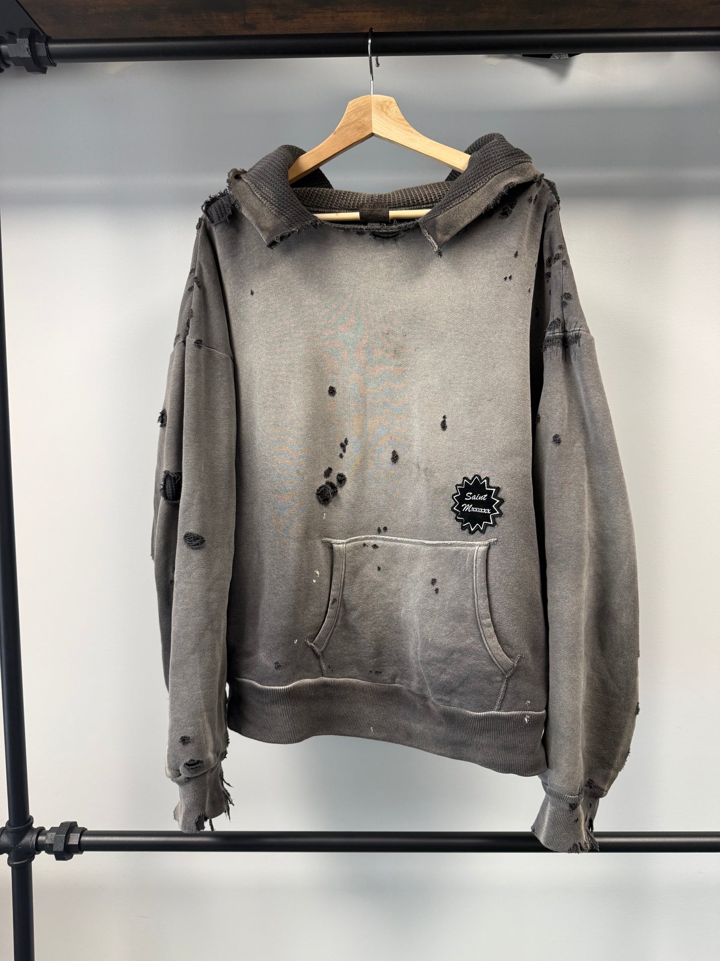 Saint Michael Distressed Logo Hoodie