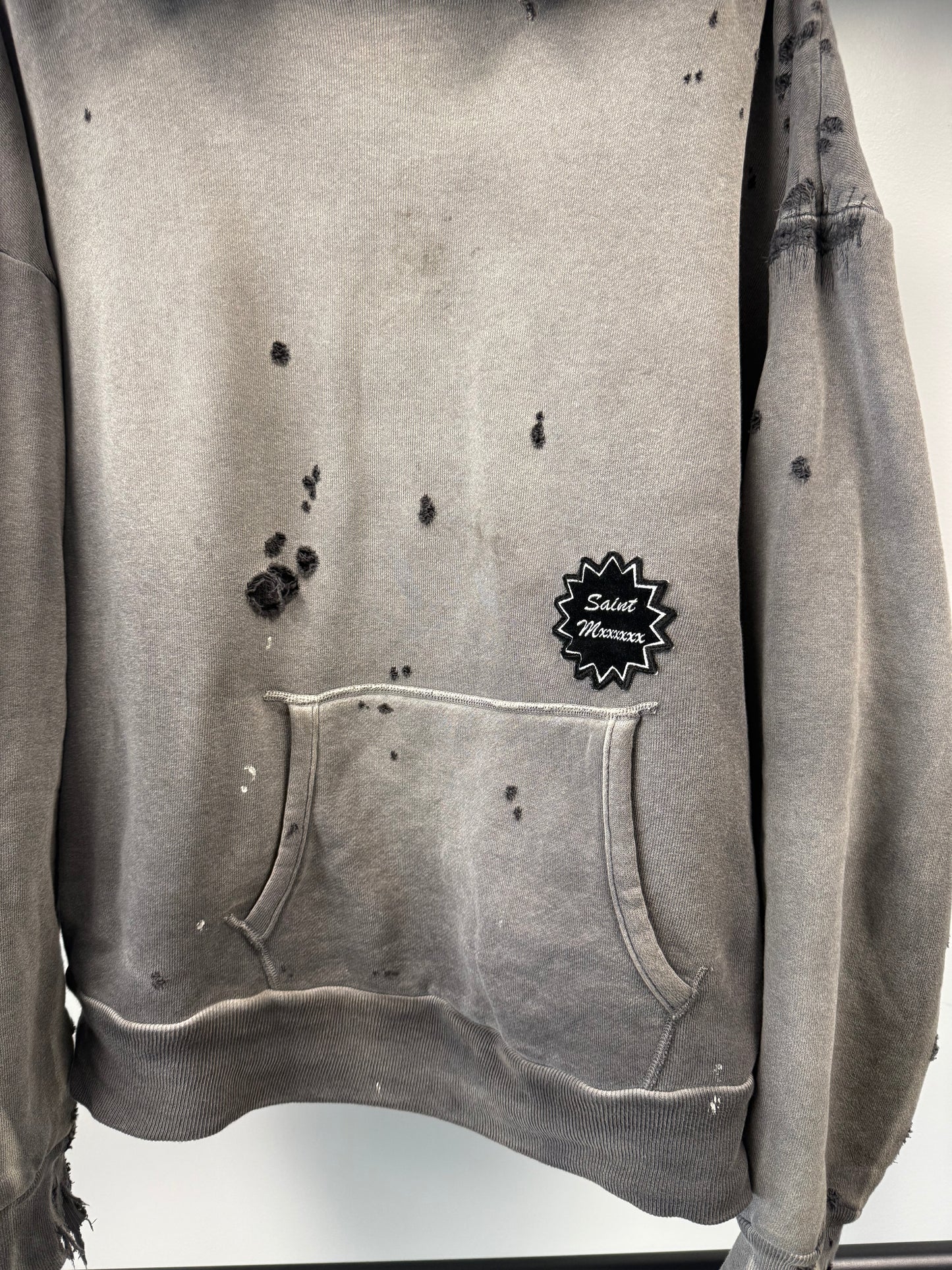 Saint Michael Distressed Logo Hoodie