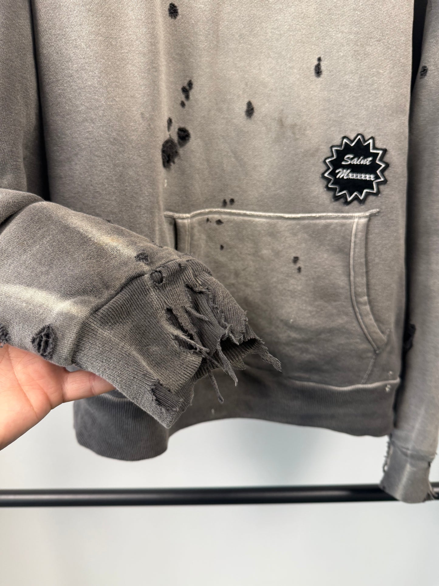 Saint Michael Distressed Logo Hoodie
