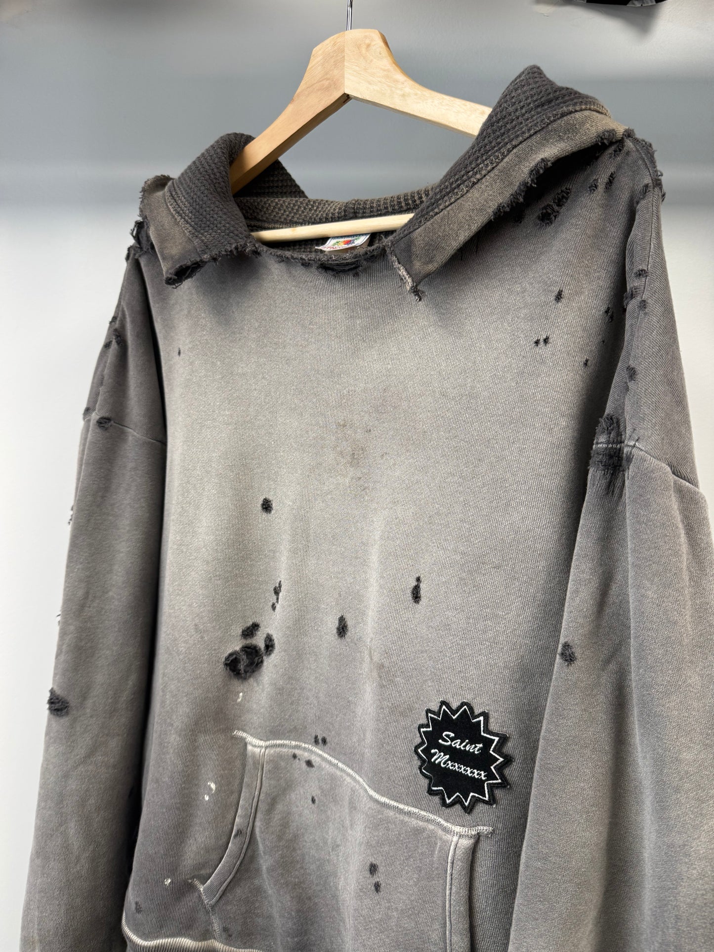 Saint Michael Distressed Logo Hoodie