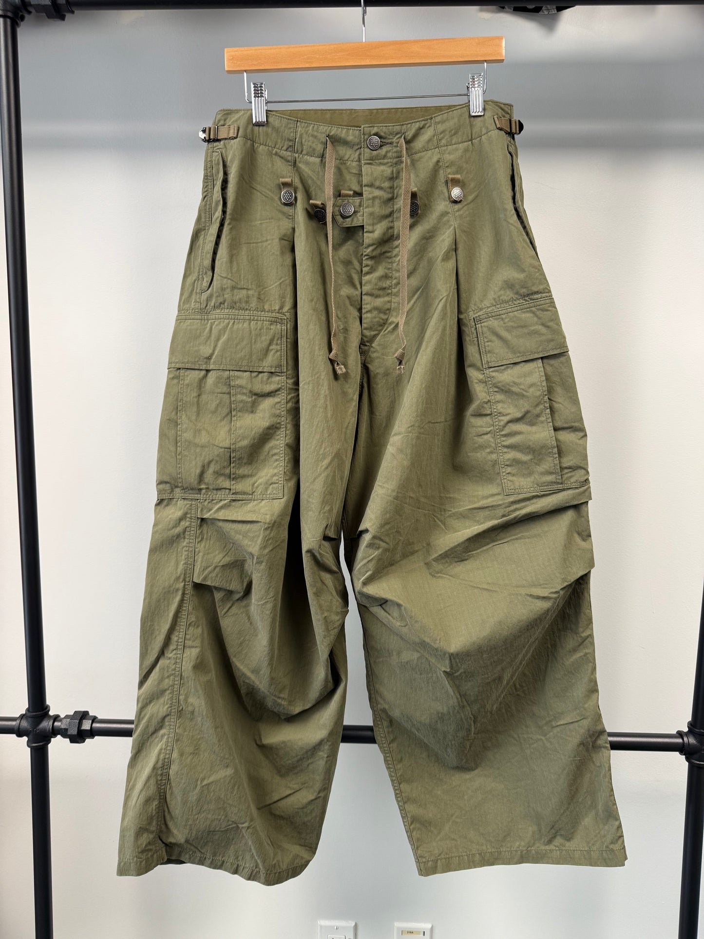 Kapital Rip Stop JUMBO Cargo Pants - Green - 2/M/32