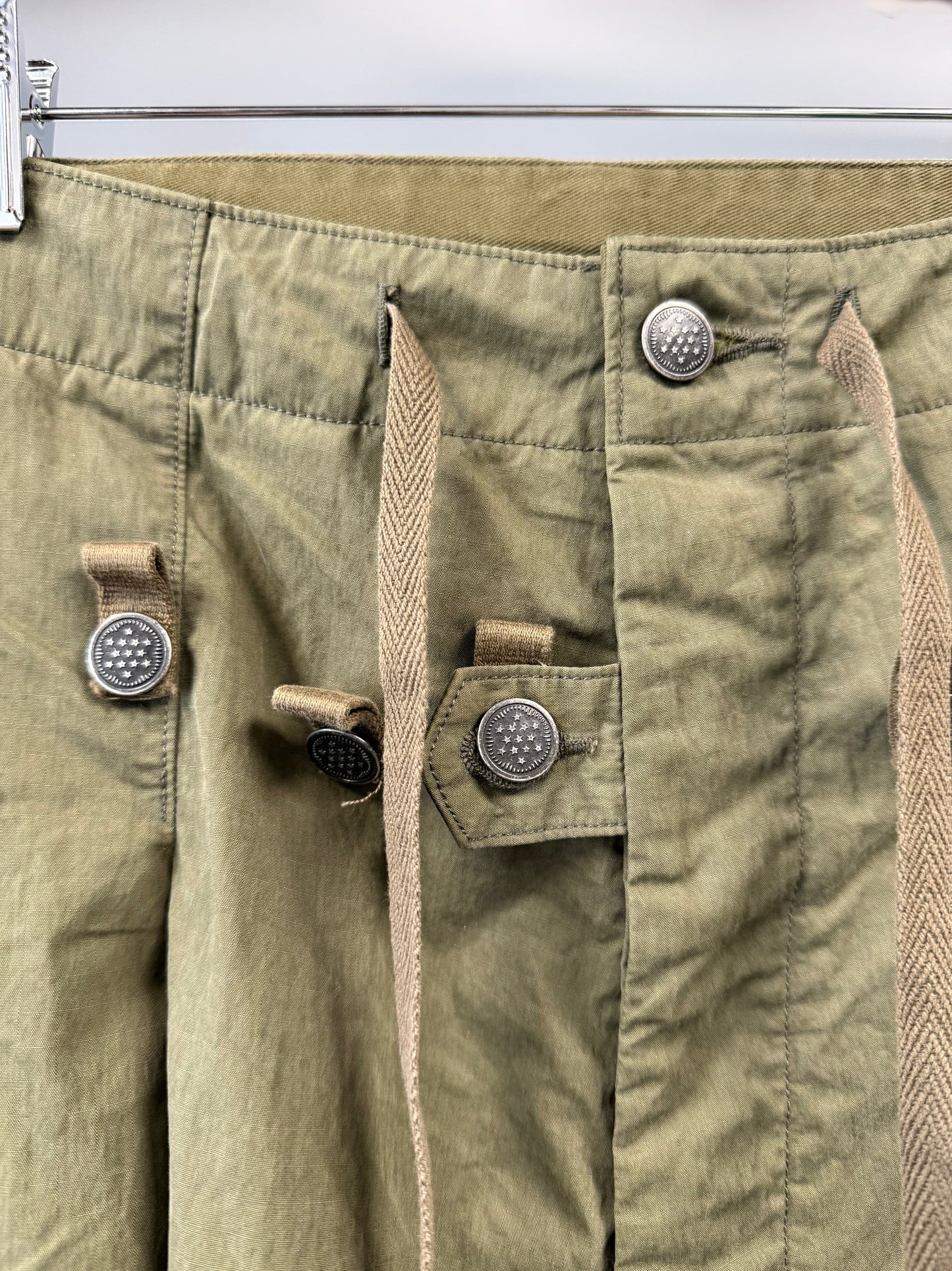 Kapital Rip Stop JUMBO Cargo Pants - Green - 2/M/32