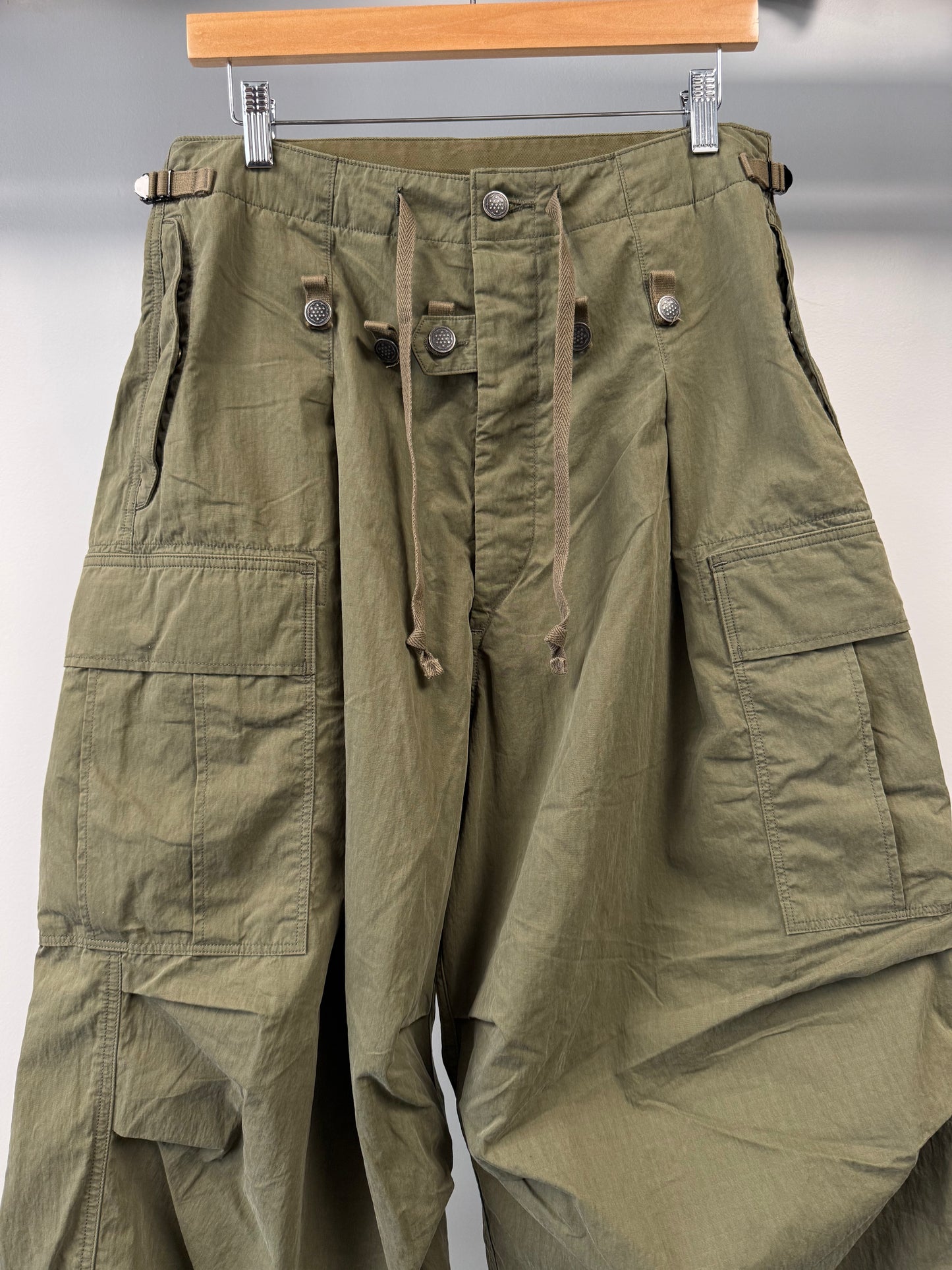 Kapital Rip Stop JUMBO Cargo Pants - Green - 2/M/32