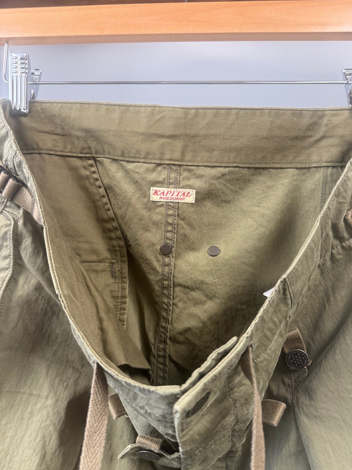 Kapital Rip Stop JUMBO Cargo Pants - Green - 2/M/32