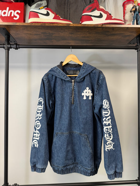 Chrome Hearts Blue & White Cross Patch Denim Anorak - M