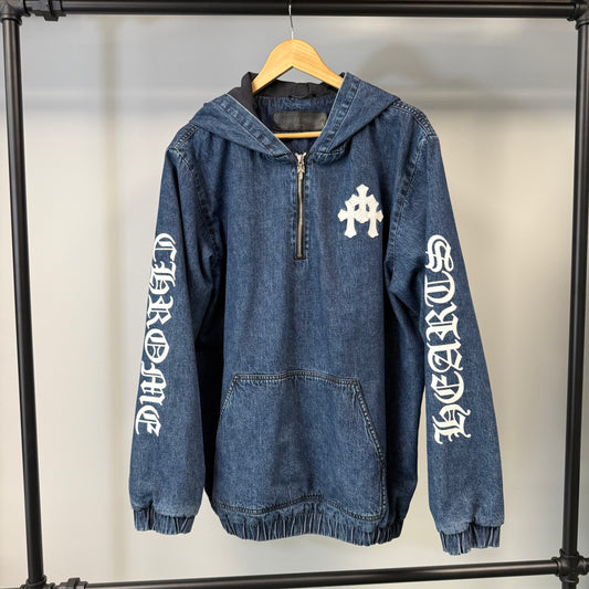 Chrome Hearts Blue & White Cross Patch Denim Anorak - M