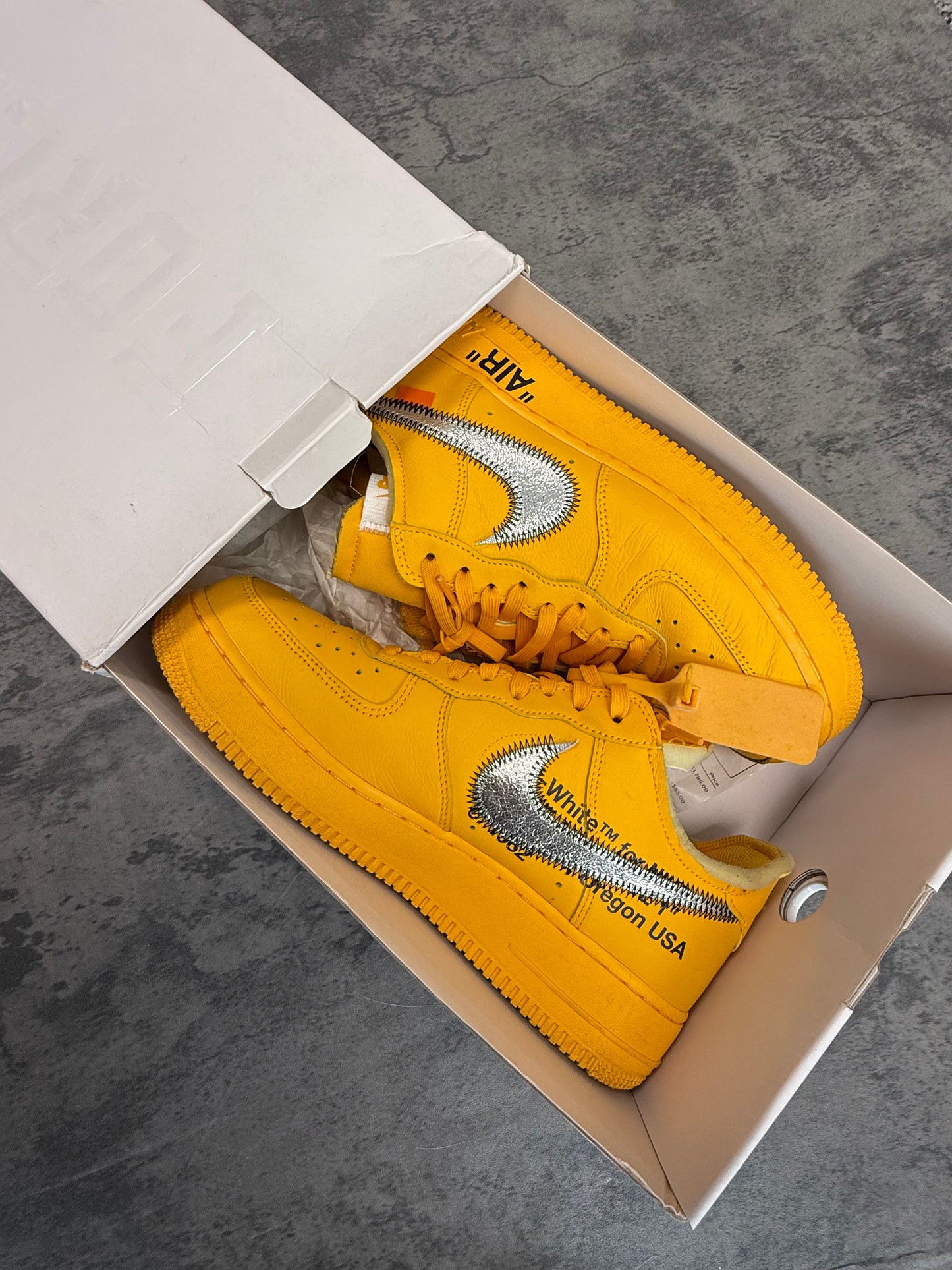 Nike Air Force 1 Low Off-White ICA University Gold - 9US